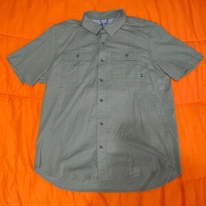 Mens Green Short Sleeve Button Shirt